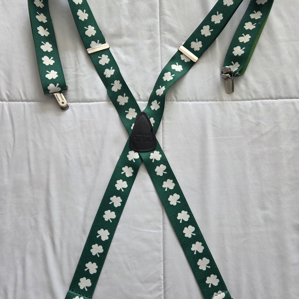 Green Clover Suspenders